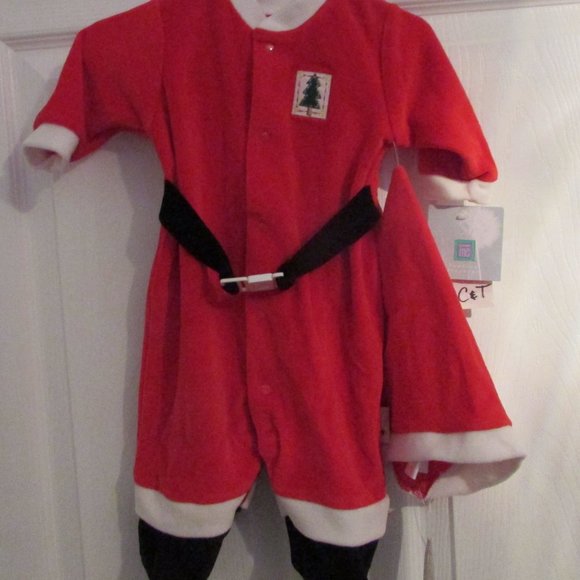 Little Me Santa Suit and Hat Sz 3 mos - Picture 6 of 11